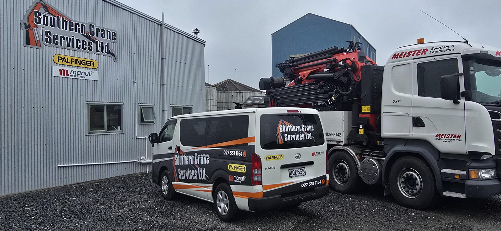 Southern Crane Services workshop in Invercargill
